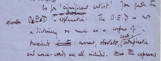 Draft letter from Robert Graves to Desmond Flower, 17 Dec 1938 (detail).